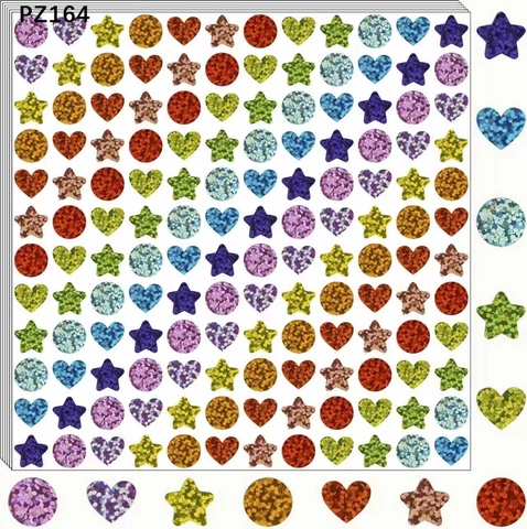 Pegatinas Holográficas Corazón Estrella Multicolor Purpurina Pegatinas Recompensa Niños DIY Scrapbooking Decorativas