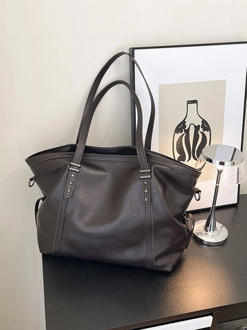 Borsa Tote Da Donna Grande In Pelle PU Vintage In Pelle Morbida Borsa A Tracolla Con Rivetti A Stella Per Ufficio Pendolare