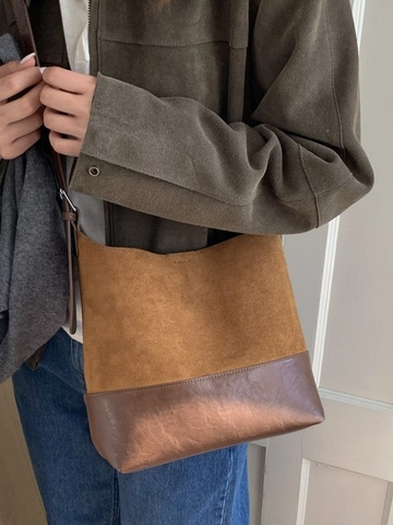 Sac Seau Vintage en Cuir PU pour Femmes Grande Capacité Patchwork Sac à Bandoulière Avec Pochette Assortie Imprimé Léopard