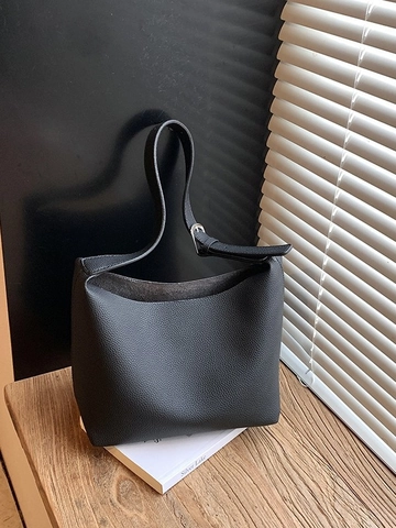 Sac à Épaule Femme Grande Capacité Trendy Sac Fourre-tout en Cuir PU Minimaliste Texture Litchi Sac Hobo pour Navettage