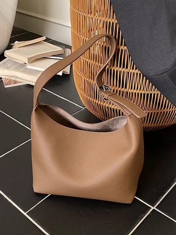 Sac à Épaule Femme Grande Capacité Trendy Sac Fourre-tout en Cuir PU Minimaliste Texture Litchi Sac Hobo pour Navettage