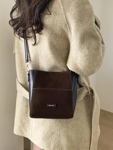 Borsa a Secchiello in PU Scamosciato Patchwork da Donna Retrò con Stampa Leopardata Borsa a Tracolla per il Pendolarismo Quotidiano