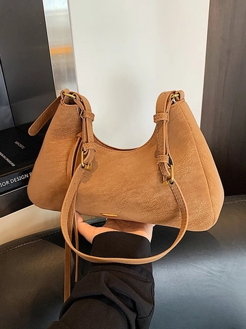 Borsa Sottospalla in Pelle PU Retrò per Donna Moda Nappa Hobo Borsa a Tracolla Con Tracolla Regolabile Pendolare Daily Tote Bag