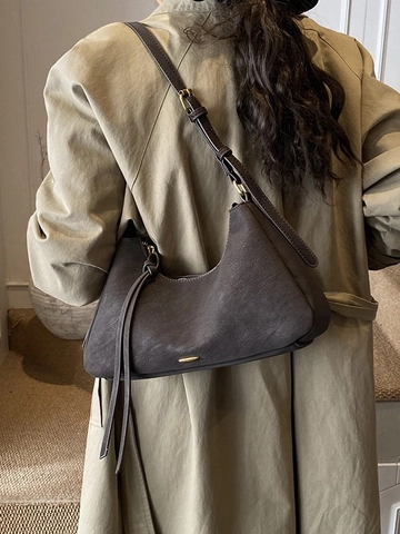 Borsa Sottospalla in Pelle PU Retrò per Donna Moda Nappa Hobo Borsa a Tracolla Con Tracolla Regolabile Pendolare Daily Tote Bag