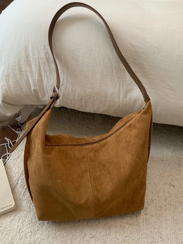 Borsa a Tracolla in Pelle PU Grande Capacità Rétro Minimalista Donna Vintage Hobo Tote Cucita Casual Quotidiana Pendolare