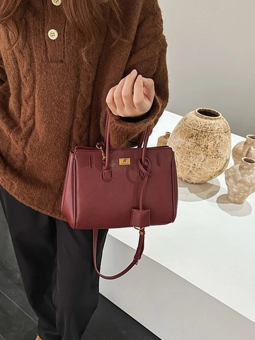 Bolso de Mano de Gran Capacidad de Cuero PU para Mujer Bolso Minimalista Vintage de Viaje con Correa de Hombro Retro