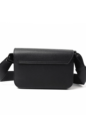 Bolso Bandolera Cuadrado de Cuero PU Minimalista Retro para Mujer Repelente al Agua con Solapa y Correa Ancha Ajustable