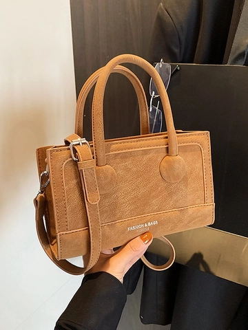 Sac Bandoulière Rétro en Cuir PU pour Femmes Petit Sac à Main Carré Minimaliste Polyvalent Sac à Épaule Avec Fermeture Éclair