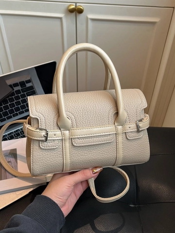 Damen Litschikorn PU Leder Handtasche Kontrastnähte Doppelgriff Schulter Umhängetasche Mode Street Trend City Tasche