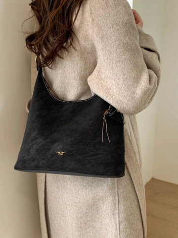 Vintage PU Leder Große Kapazität Hobo Unterarmtasche Für Damen Minimalistische Naht Schulter Umhängetasche Täglich Pendler Tote