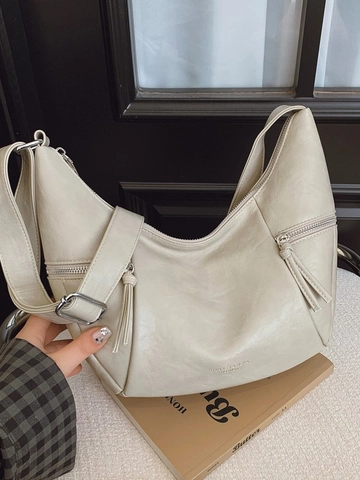 Vintage PU-Leren Dumpling Crossbody Tas Voor Dames Grote Capaciteit Hobo Schoudertas Met Verstelbare Riem Retro Stijl Handtas