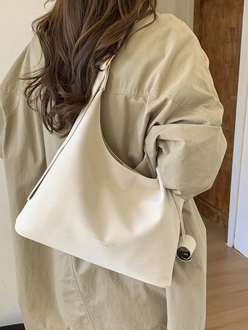 Bolso Hobo de Cuero PU de Gran Capacidad para Mujer Bolso Tote de Hombro Retro Minimalista Bolso Bandolera Moda Diaria