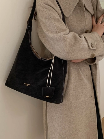 Bolso Hobo de Cuero PU de Gran Capacidad para Mujer Bolso Tote de Hombro Retro Minimalista Bolso Bandolera Moda Diaria