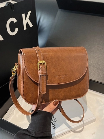 Women Korean Minimalist PU Leather Shoulder Bag Fashion Stitching Patchwork Crossbody Bag Flap Daily Square Small Purse