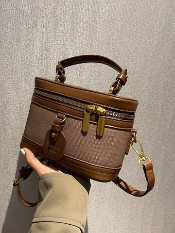 Petit Sac à Épaule Vintage pour Femme en Cuir PU et Toile Patchwork Sac Bandoulière Fashion Bloc de Couleur pour le Quotidien