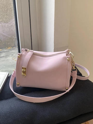 Sac à Épaule en Cuir PU Rétro pour Femmes Petit Sac Bandoulière Carré Minimaliste Avec Décor de Rivets Mode