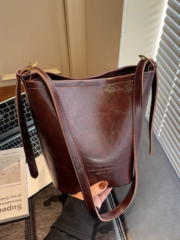 Retro PU Leren Emmertas Voor Dames Mode Oliewas Textuur Schoudertas Crossbody Tas Grote Capaciteit Verstelbare Riem