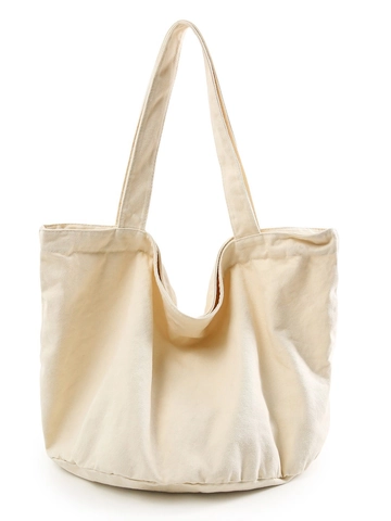 Retro Washed Canvas Tote Bag For Women Large Capacity Solid Color Shoulder Bag Simple Shopping Bag Minimalist Handbag