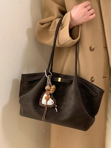 Borsa Tote da Donna in Pelle PU di Grande Capacità Borsa a Tracolla Casual alla Moda Con Ciondolo a Cuore Leopardato
