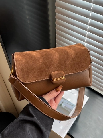 Borsa a Tracolla da Donna in Pelle PU e Suède Vintage Tendenza Urbana Piccola Borsa Quadrata per Pendolarismo e Uso Quotidiano