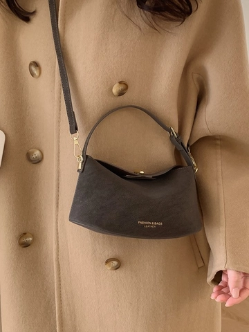 Bolso de Hombro de Cuero PU Minimalista Vintage para Mujer Bolso de Mano de Color Sólido con Herrajes Dorados Correa Ajustable Diario