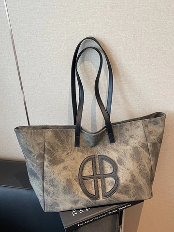 Damen Retro Tote-Tasche Mit Großer Kapazität Hochwertiges PU-Leder Marmor-Textur Umhängetasche Mode Casual Pendler Office Handtasche