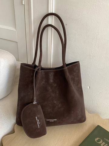Bolso de Mano de Cuir PU Retro para Mujer Gran Capacidad Bolso de Viaje Diario Con Bolsa Pequeña Bolso de Hombro Minimalista