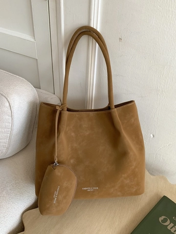 Bolso de Mano de Cuir PU Retro para Mujer Gran Capacidad Bolso de Viaje Diario Con Bolsa Pequeña Bolso de Hombro Minimalista