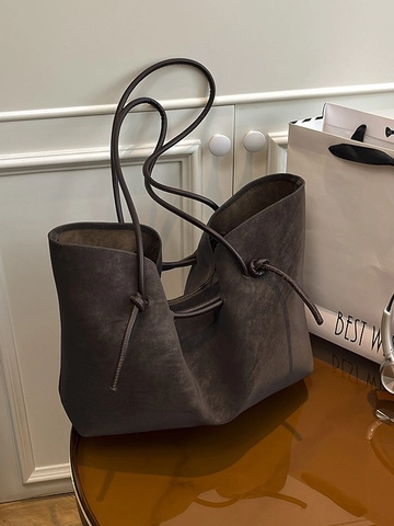 Borsa Tote Donna Grande Capacità Pelle PU Minimalista Finitura Opaca Borsa a Spalla Con Pochette Interna Casual Commuter