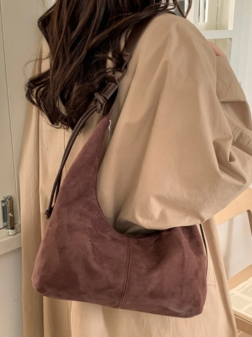 Borsa Sottobraccio Hobo in Pelle PU Retrò da Donna Borsa a Tracolla Minimalista a Mezzaluna di Grande Capacità Casual Versatile