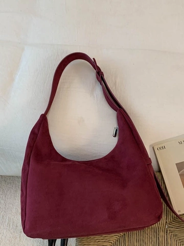 Damen Suede Textur PU Leder Umhängetasche Große Kapazität Minimalistische Hobo Tote Retro Unterarmtasche Für Den Alltag