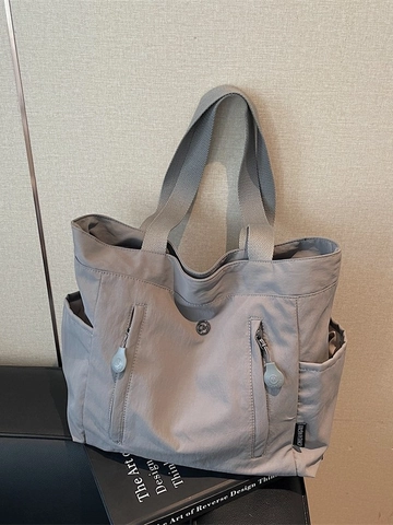 Waterproof Polyester Cotton Tote Bag For Women Large Capacity Multi-Pocket Shoulder Handbag For Commuting Casual Tote Bag