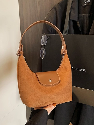 Große Kapazität Leopardenmuster Wildleder PU Leder Unterarmtasche Für Damen Vintage Hobo Schulter Umhängetasche Mode Handtasche