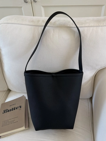 Bolso de Cubo para Mujer de Cuero PU con Patrón de Litchi Gran Capacidad Color Sólido Retro Minimalista Bolso de Mano