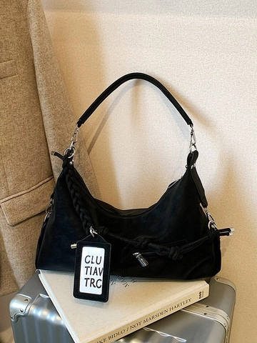 Vintage PU Leder Hobo Tasche Mit Geflochtenem Riemen Große Kapazität Schulter Umhängetasche Mode Reißverschluss Handtasche