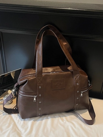 Borsa Tote Retrò da Donna Grande Capacità Pelle PU Morbida Borsa a Tracolla da Viaggio Con Tracolla Regolabile Occhielli