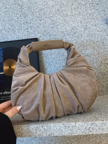 Women Vintage Pleated PU Leather Handbag Urban Minimalist Solid Color Underarm Bag Fashion Hobo Shoulder Bag For Daily Use