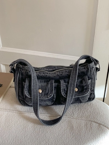 Borsa Sottobraccio in Denim Lavato Retrò per Donna Stile Vintage Y2K Tasche Cargo Borsa a Spalla Moda Borsa Baguette
