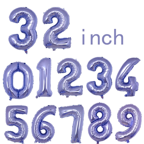 Große Metallische Lila Digitale Nummer Ballon Aluminiumfolie Ballons Für Kinder Geburtstag Hochzeit Jahrestag Party Dekoration
