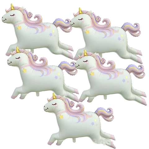 Globo de Película de Aluminio Unicornio Galopante Mate Estilo INS Animal de Dibujos Animados para Decoración de Cumpleaños