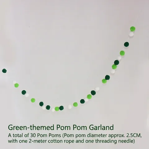 Ghirlanda di Pompon Verdi Palline di Peluche DIY Banner Appeso Per Bambini Festa di Compleanno Casa Arredamento