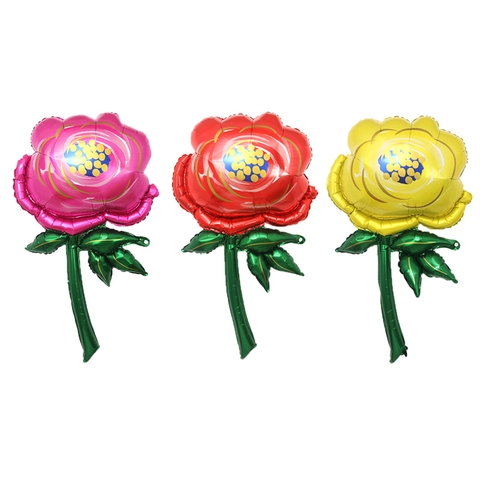 Large Rose Flower Shaped Aluminium Foil Balloon For Valentine's Day Mother's Day Birthday Wedding Party Decoration Novelty