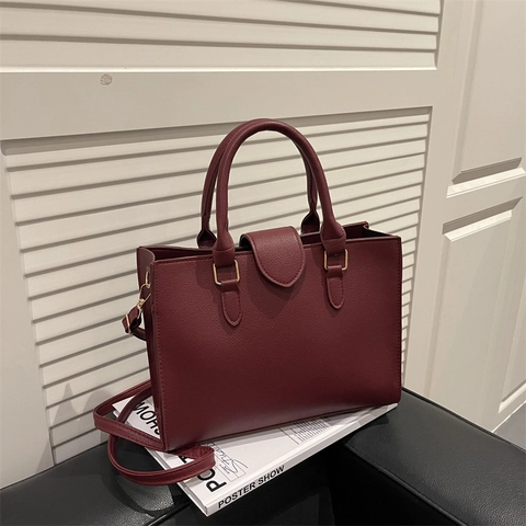 Petit Sac Carré en Cuir PU pour Femme Texture Litchi Sac à Main Minimaliste Bandoulière avec Longue Sangle