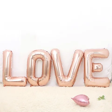 Kit Ballons en Aluminium Alphabet LOVE 32 Métallique Romantique Mariage Demande en Mariage Saint Valentin Décoration Fête