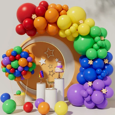 Macaron Latex Balloon Arch Kit Multicolor Metallic Balloon Garland For Birthday Wedding Valentine Festive Party Decoration
