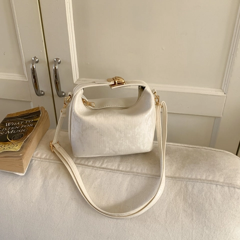 Borsa a Tracolla in Pelle PU con Texture a Costine Minimalista per Donna Borsa a Mano Piccola Quadrata Retrò Moderna