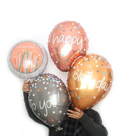 Aluminiumfolie Happy Birthday Ballon String Metallic Polka Dot Grote Opblaasbare Feestdecoratie Viering Ballonnen