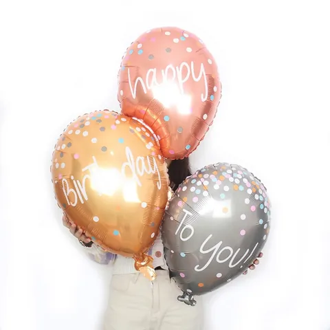 Aluminiumfolie Happy Birthday Ballon String Metallic Polka Dot Grote Opblaasbare Feestdecoratie Viering Ballonnen