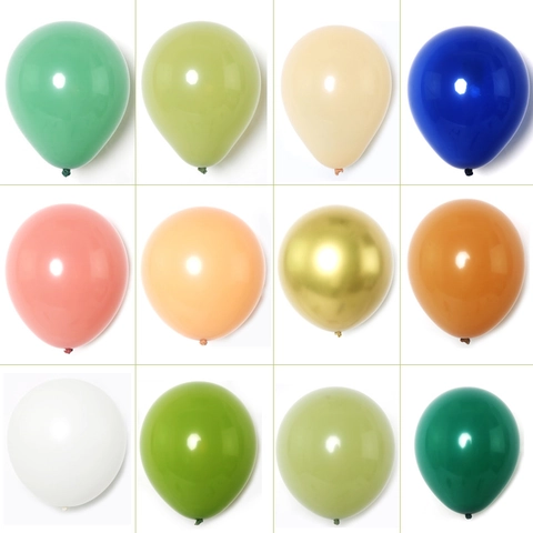 Retro Latex Balloons Sage Green Avocado Green Cocoa Matte Metallic Round Balloons For Wedding Birthday Party Decoration Accessory