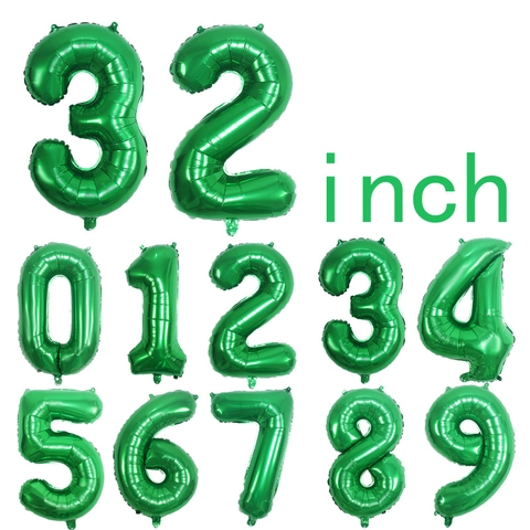 Globo de Papel de Aluminio con Número Verde de 32 Pulgadas Globos de Números de Mylar Metálicos para Decoración de Fiestas